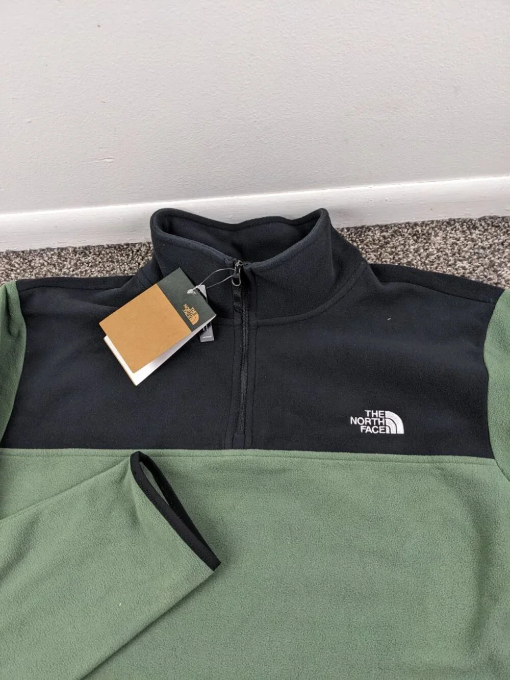 NWT The North Face Jacket TKA Glacier Fleece 1/4 Zip Thyme Green Mens XL